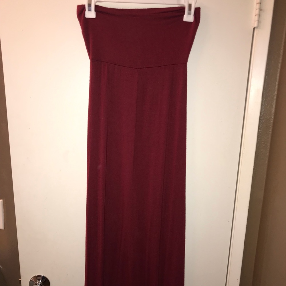 Burgundy maxi skirt